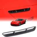 Car Hood Vents Compatible with Chevy Corvette C6 2005-2013, Hood Scoop Body Kit, Engine Hood Air Outlet Vent Moulding Cover Trim Accessories (Carbon Fiber Pattern)