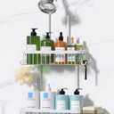 YASONIC Shower Caddy Hanging, Never Rust Shower Organizer Hanging, Aluminum Shower Racks for Inside Shower with Hooks for Razor, Bathroom Organizers and Storage with Soap Holder, White