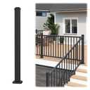 CKE 2.56 x 2.56 x 39 in. Porch and Deck Railing Post with Screw, Aluminum Deck Railing Post, Stair Post for Decks, Porches & Balconies, AAMA 2604 Textured Black Finish Metal Baluster for Outdoor AP36P