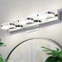 Modern LED 3 Lights Vanity Light for Bathroom 19 Inch Chrome Bathroom Wall Lighting Fixtures Over Mirror(Natural White Light 4200K)