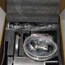 KENES Single Handle Bathroom Sink Faucet, Brushed Nickel Vanity Faucet for Bathroom Sink, with Pop Up Drain Stopper & Water Supply Lines LJ-9031 (Short)