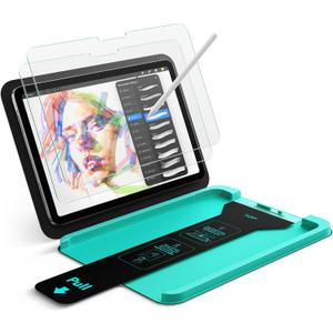 ESR 2 Pack Armorite Paper-Feel Screen Protectors for iPad Pro 13 Inch (M5/M4) 2025/2024, Write and Draw Like on Paper, 9H Tempered Glass Film with Ultra Fit Tray, Anti-Glare