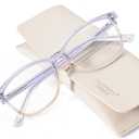 Madison Avenue Blue Light Blocking Glasses Anti Eyestrain UV Glare Blue Light Glasses for Women with Case, TV Phone Computer Gaming Eyeglasses (Purple Gradient Brown)
