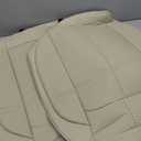 2 Pack Leather Front Car Seat Cover Bottom Only, Anti-slip Padded Seat Cushion, Full Wrap Seat Protector with Storage Function Universal Fit for Most Cars, SUV, Pick-up Trucks (Light Beige)