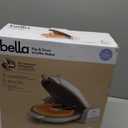 bella Flip-n-Store Waffle Maker with EverGood Ceramic Nonstick Coating, Fits-anywhere Kitchenware, Power Indicator Light, Cool Touch Handle & Cord Wrap, 7 Wide & 1" Deep Plates, 1000 Watt, Oatmilk