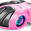 LET'S GO! Binocular for Kids, Compact High Resolution Shockproof Binoculars (Light pink)