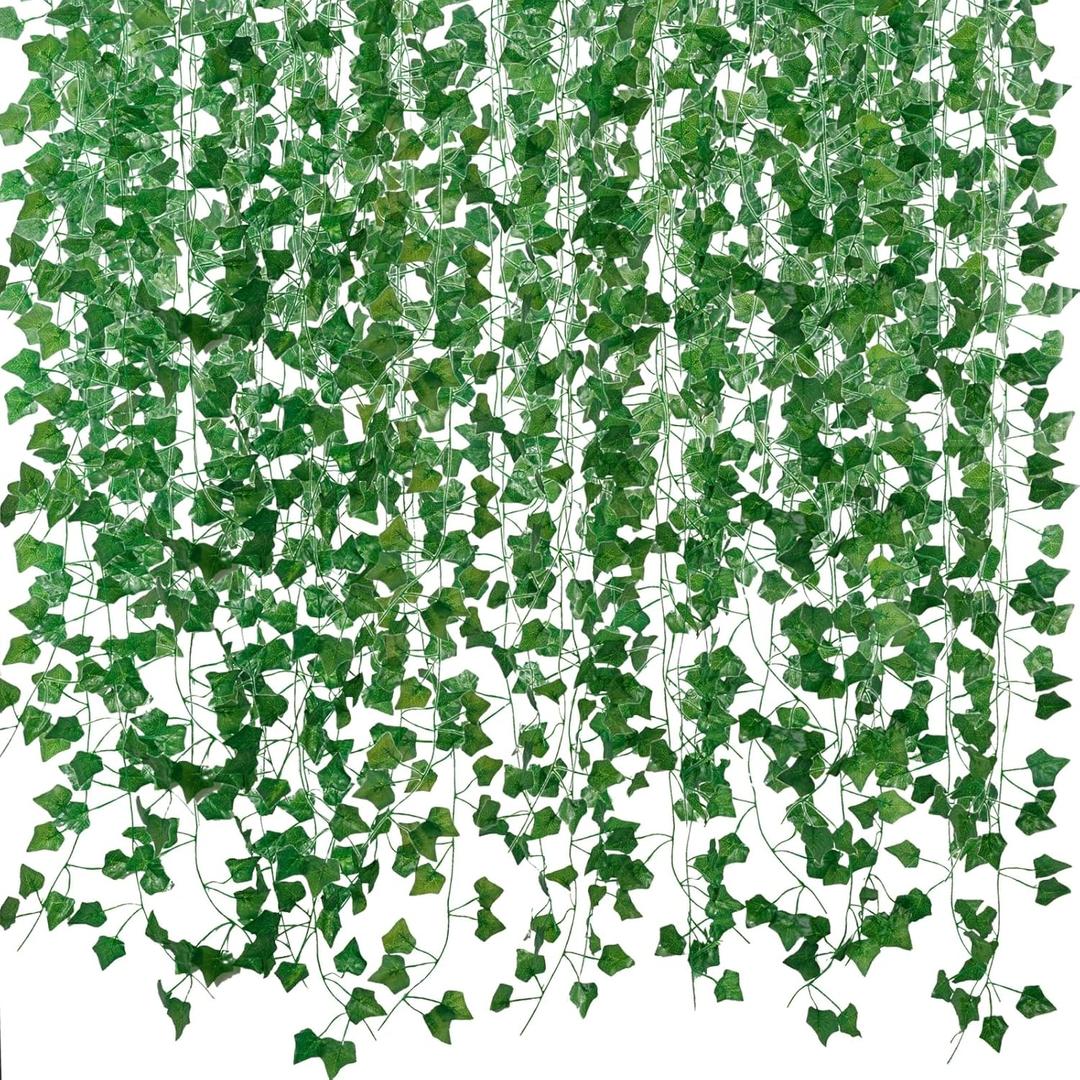 Freyalife Fake Vines for Room Decor(12 Pack 84 Feet) Aesthetic Artificial Plant Ivy Leaves Hanging Greenery Garlands for Home Bedroom Wall Wedding Christmas Party Office Patio Outdoor Garden Dcor