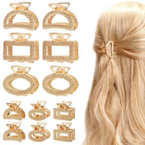 12 Pack Metals Mini Hair Clips for Women Mom Wife Daughter Girls Girlfriends,Medium Hair Claw Clips for Long Hair,Small Cute Gifts for Female with Thick Hair or Thin Hair
