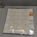 LONGKING 10-Sheet Peel and Stick Tile for Kitchen Backsplash, 12in x 12in Bright White Subway Tile with Grey Grout