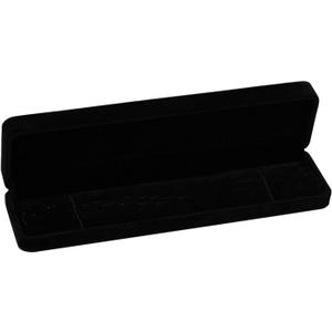 1 PCS Rectangle Necklace Box, Velvet Pendant Gift Box Long Chain Jewelry Display Boxes Black Long Necklace Case Bracelets Display Case for Engagement Wedding Christmas Thanksgiving Birthday Gifts