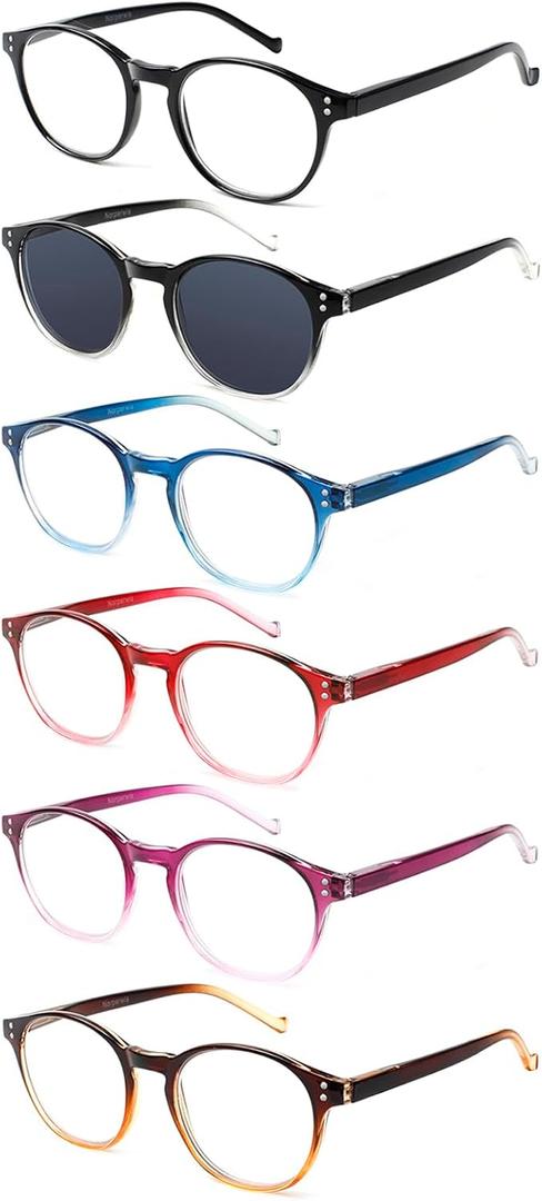 NORPERWIS 5 Pairs Reading Glasses Spring Hinge Blue Light Blocking Readers Glasses for Men and Women (Mix Color-1, 0.75)