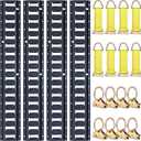 Trekassy 10ft E Track Tie-Down Rail Kit, 4 Pack 10' Etrack Rails with 16PCS E-Track Accessories Including 8 Steel O-Ring Anchors and 8 Rope Tie Offs for Truck Bed, Trailers (Black)
