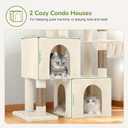 Globlazer Cat Tree Condo Tower for Multiple Indoor Cats, 52in Multi-Level Cat Scratching Tree with Cat Condos, 5 Sisal Scratching Posts, 2 Padded Perches, Big Haging Basket, Widened Base, S52, Beige