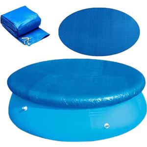 Round Pool Cover for Above Ground Round Pools - Dustproof, Waterproof, Leaf Protection Pool Cover with Reinforced Drawstring & Ventilation Holes - Heavy Duty Swimming Pool Cover (8FT)
