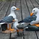 Real Seagull Outdoor Sculpture,Garden Bird Statue,Beach Statue Decor,Resin Animal Seabird Ornaments,Coastal Beach Decor,Patio Decor for Outdoor Table Decorfor Garden,Terrace,Lawn,Yard