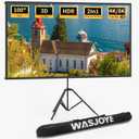 WASJOYE Proiector Screen with Stand 100" - 16:9 4K HD Portable Proiector Screen, 1.2 Gain Indoor Projector Screen, Easy Setup and Carrying, for Home Cinema, Backyard Party Office TV Game