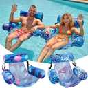 Inflatable Pool Float Chair - 2 Pack Pool Floats Adult Heavy Duty, Water Floating Lounge Chairs, Blow up Floaties Adults for Summer Fun Party Lake Beach