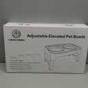 Elevated Bowls, 4 Height Adjustable Raised Stand With 2 Thick 50oz Stainless Steel Food Bowls, Non-Slip Feeder for Large Medium Dogs, Adjusts to 3.7", 9.2", 10.75", 12.36" Grey