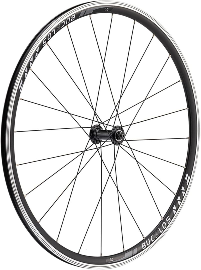 BUCKLOS Aluminum Alloy 700c Road Bike Wheelset, 30mm Depth 20mm Wide Quick Release Rim Brake Bike Wheels, Superlight Double Wall 24H Round Spokes