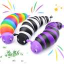 Cevioce Fidget Slug Toy, Sensory Slug Fidget Toys for Kids & Adults, 3 PCS Autism Sensory Toys for Autistic Children Toddlers, Toddler Toys - 3 4 5 6 7 8+ Year Old Girl Boy Birthday Gifts A