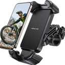 Miracase Bike Phone Holder, Silicone Wrapped Anti Shake Bicycle Phone Mount, Handlebar Clamp Cell Phone Holder for Bike, Scooter Motorcycle Phone Mount Accessories for iPhone Smartphone (black)