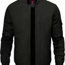 TBMPOY Men's Black Lightweight Bomber Jackets Light Windbreaker Casual Stylish Fall Golf Dress Business Varsity Black XXL