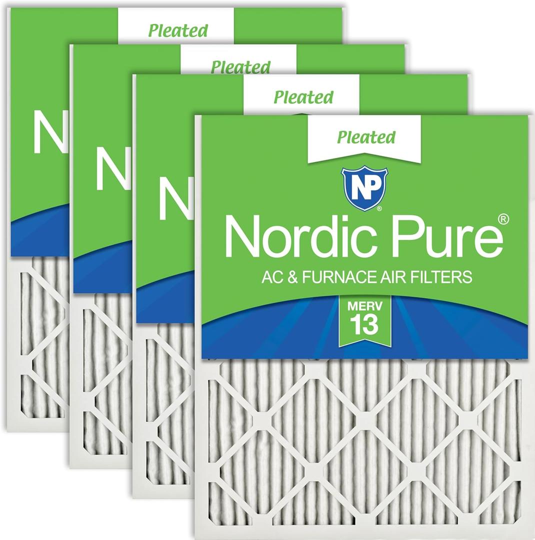 Nordic Pure 16x25x1 (15 1/2 x 24 1/2 x 3/4) Pleated MERV 13 Air Filters 4 Pack