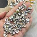 Honkoolly 120pcs 6mm Rondelle Spacer Beads Gold Plated Crystal Rhinestone Spacer Loose Beads for Jewelry Making DIY Bracelets Necklace Earring Craft(Gold White)