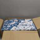 Lessymo 8 x 10 Area Rugs for Living Room- Machine Washable Area Rugs Boho Faux Wool Low Pile Area Rug for Bedroom Floral Medallion Vintage Rugs with Non-Slip Rubber, Kid & Pet Friendly, Blue Brown