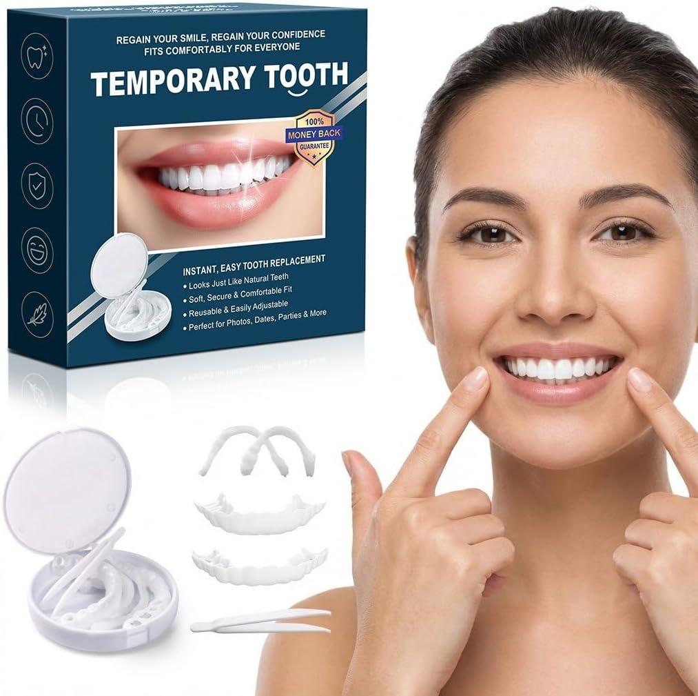 Temporary Snap-On Smile Veneers for Adults  Reusable Cosmetic Teeth Covers, Instant Smile Enhancer, Comfort-Fit, Non-Medical Smile Accessory for Men and Women