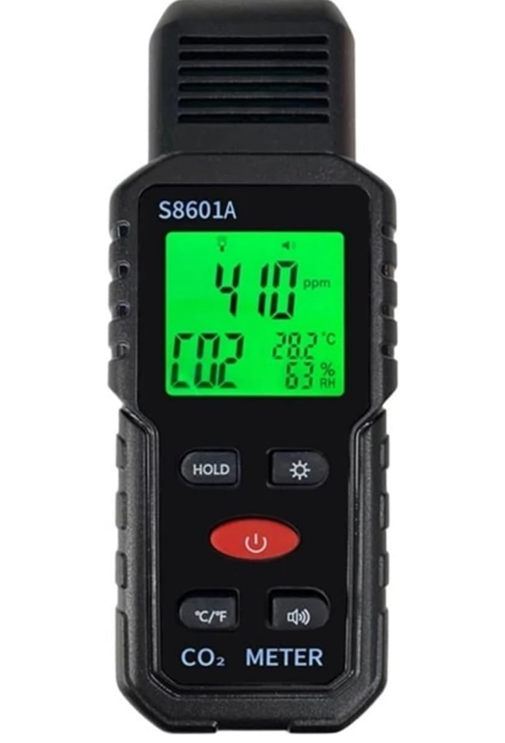 Gas Detectors, S8808 LCD CO2 Detector 400-5000ppm Indoor Air Quality Monitor CO2 Alarm