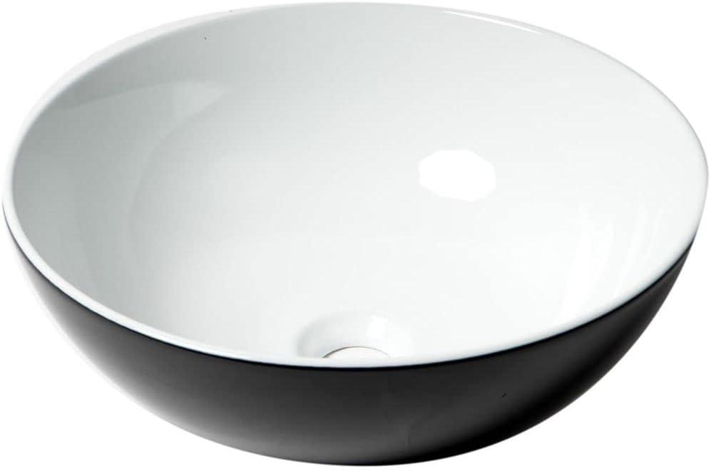 ALFI brand ABC906 Bathroom Sink, Black & White