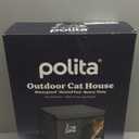 Polita Indestructible Heated Cat House for Outdoor Cats All Seasons, Extremely Insulated & 100% Weatherproof, Elevated Feral Cat Shelter with Waterproof Eaves &Safe Escape Door for Stray & Barn Cats (Dark Gray)