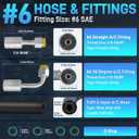 25PCS Air Conditioning Hose and Fitting Kit Includes 3PCS 9.8ft #6#8#10 Standard Barrier AC Hoses, 22PCS #6#8#10 AC Fittings, 12Pcs O-Rings, Universal Compatible with Auto AC Systems R134a