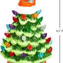 NFL Cleveland Browns Ceramic Christmas Trees That Light Up | 8" LED Vintage Christmas Tree | Officially Licensed Team Logo | Tabletop Decorations for Home
