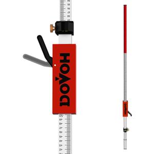 FT/CM Grade Rod for Laser Level, with Quick-Release Slider for Laser Receiver, 2.4m/7.9ft Adjustable Length Aluminum Laser Level Stick, DP2400