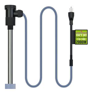 2000W Submersible Immersion Water Heater for Hot Tub & Pool – Portable Electric Heater with WiFi Timer & 194°F Temp Control for Bathtub, Baptistry, Above Ground Pool & Inflatable Pool