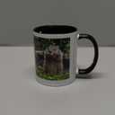 3dRose Usa Minnesota Sandstone Groundhog Feeding On A Flower Two Tone Mug, 11 oz, Black