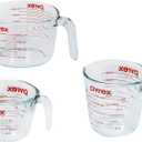 Pyrex Essentials (3-Pack) Glass Measuring Cups Set, (1, 2 & 4 Cup) Measuring Cups For Prepping, Baking and Cooking, Preheated Oven, Dishwasher, Freezer, and Microwave Safe