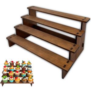 Wooden Cupcake Stand 4 Tier Cupcake Stand Cupcake Holder Rustic Wood Cupcake Display Stand Wooden Dessert Display Stand