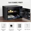 Bonsaii 0.6 Cubic Fingerprint Safe Box, Biometric Security Safe with Electronic Keypad & Removable Shelf for Valuables, Jewelry, Documents, Home Office Hotel Use, 9.84" x 13.78" x 9.84", SF002