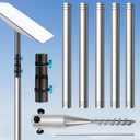 Starlink Pole Mount, 9ft Starlink Ground Pole Mount Kit Features a Durable 1.5'' Diameter Pole with No Dig Ground Anchor, Starlink Gen 2 Pipe Adapter Included (5-section)