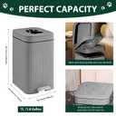 Dog Poop Trash Can Outside, 5L/1.3 Gal Pet Poop Bucket with Lid, Foot Pedal, Dog Waste Container with 40 Bags, Lid Soft Close for Pet, Grey
