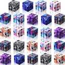 Sumind 15 Pieces Infinity Cube Fidget Toy Mini Blocks Cube Bulk Gadget Sensory Toy Hand Held Blocks Finger Gadget Gift for Adults Anxiety Stress Relief Game(Starry Style)