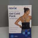 REVIX 16" × 9" Flexible Gel Ice Packs Reusable for Lower Back with Strap, Dual-Sided Soft Body Ice Wraps for Shoulder, Neck, Abdomen and Leg Relief, Black 2 Packs