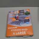 6 Large Vacuum Storage Bags,Plastic Packaging Bags,Space Saver Sealer Compression Bags for Blankets, Comforters, Pillows, Clothes Storage