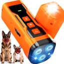 Dog Bark Deterrent Devices, 6 Modes 3X Ultrasonic Anti Barking Device for Dogs, 33 FT Range Barks No More Indoors Neighbor Outdoors with Flashlight,Dog Training Device (Pumpkin)