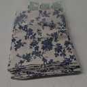 Wracra Cotton Linen Vintage Rectangle Tablecloth Pastoral Floral Rustic Table Cloth Washable Table Cover for Indoor&Outdoor,Farmhouse Decor,Picnic,Tabletop Decoration (Blue Floral, 55"120")