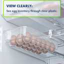Skywin TidyFriend Refrigerator Egg Drawer 14"x7.5"x3.95" Snap-On Egg Holder with Pull-Out Drawer, Holds 18 Eggs, Fits Flat Fridge Shelves 14.116.3 in Long and 0.931.32 in Thick