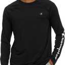 Champion Rash Guard for Men, Long Sleeve Mens Swim Shirt for Fishing Hiking UPF+ 50 SPF Sun UV Protection, Quick Dry (Black, XXL)